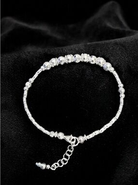 🥀A stunning sterling silver stacking bracelet, a unique and exquisite piece.🥀